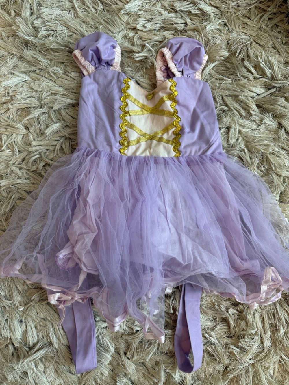 Disney Rapunzel Lavender Princess Tulle Dress-Up Costume with Gold Trim